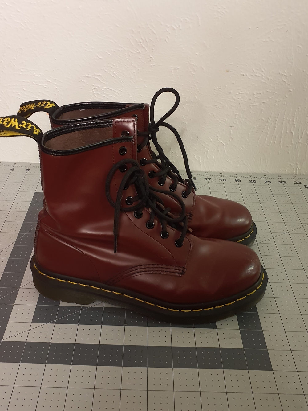Dr. Martens Burgundy Leather Lace-Up Boot